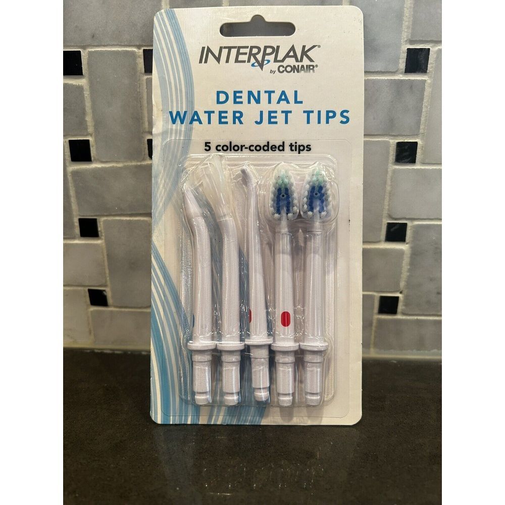 New Interplak Replacement Dental Water Jet Tips 5 Color Coded